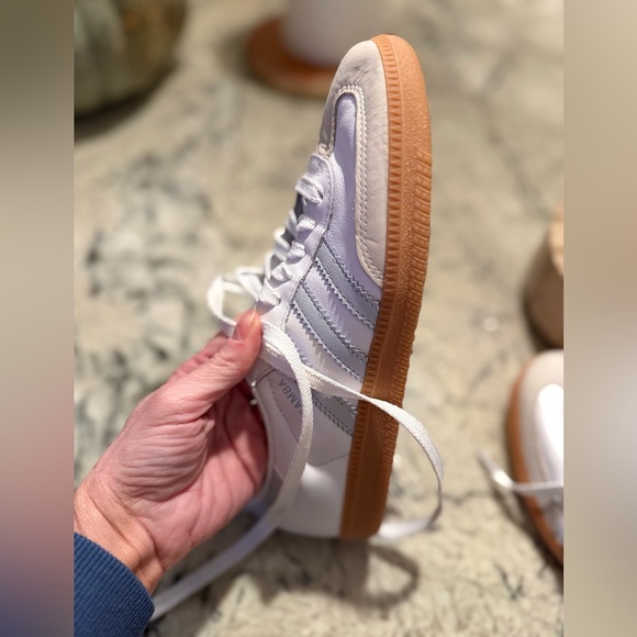 Adidas Samba Sneaker Women’s White and Light Blue Size 6.5 - Picture 10 of 16